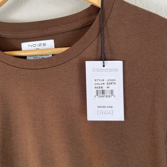 Noize Jones Earth Brown Men's Long Sleeve Vegan Recycled Shirt Men's Medium NWT - Picture 4 of 12